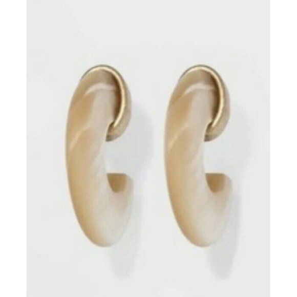 Semi-Precious Small Hoop Earrings -Various Colors - Picture 4 of 5